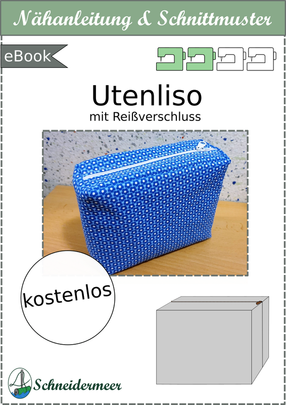 Utensilo mit Reißverschluss Schnittmuster E-Book 14x12x5 cm, leicht für Anf