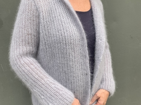 Mohairjacke in Halbpatent, Strickanleitung