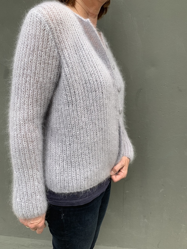 Mohairjacke in Halbpatent, Strickanleitung