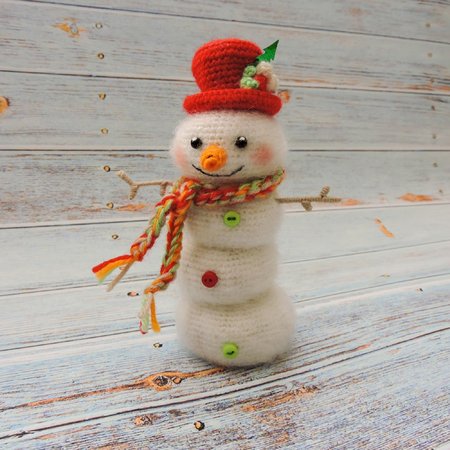 Amigurumi pattern for Christmas snowman 4 lumps
