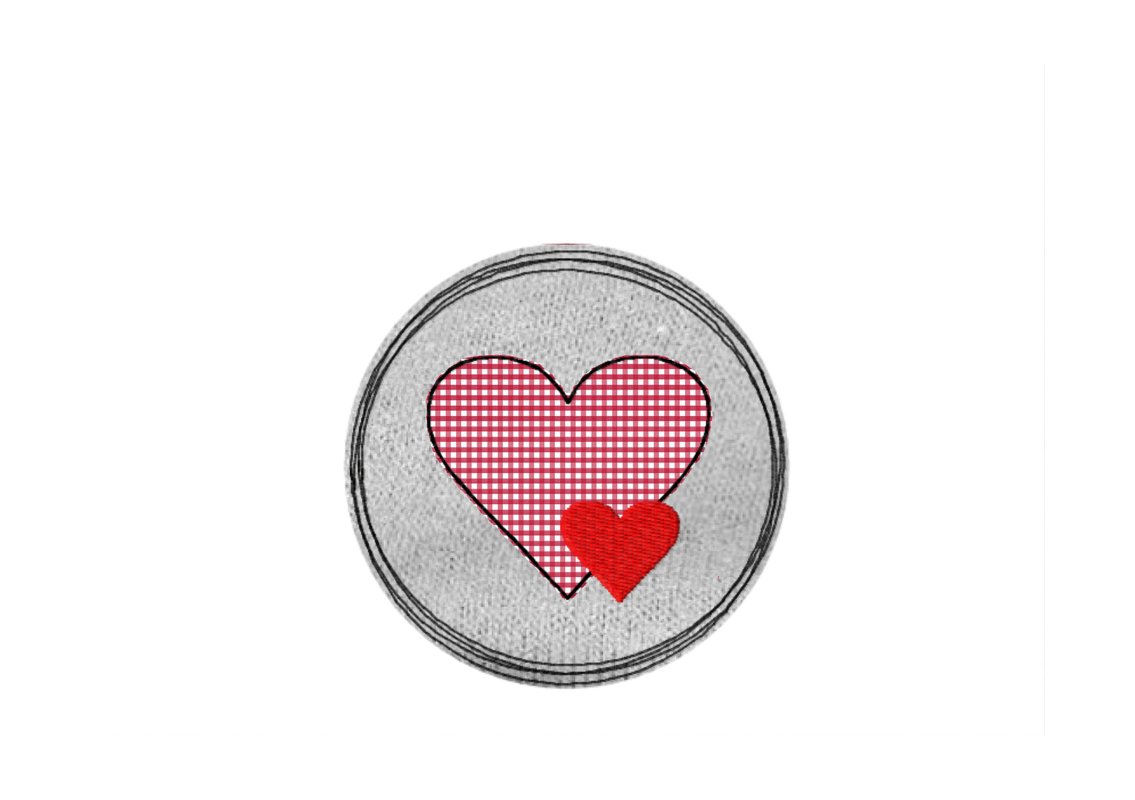 Stickdatei Doodle Button Herz - Rahmen ab 10 cm x 10 cm - Bild 2