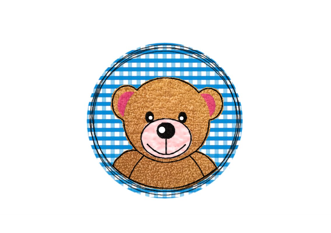 Stickdatei Doodle Button Bär - Rahmen ab 10 cm x 10 cm - Bild 2