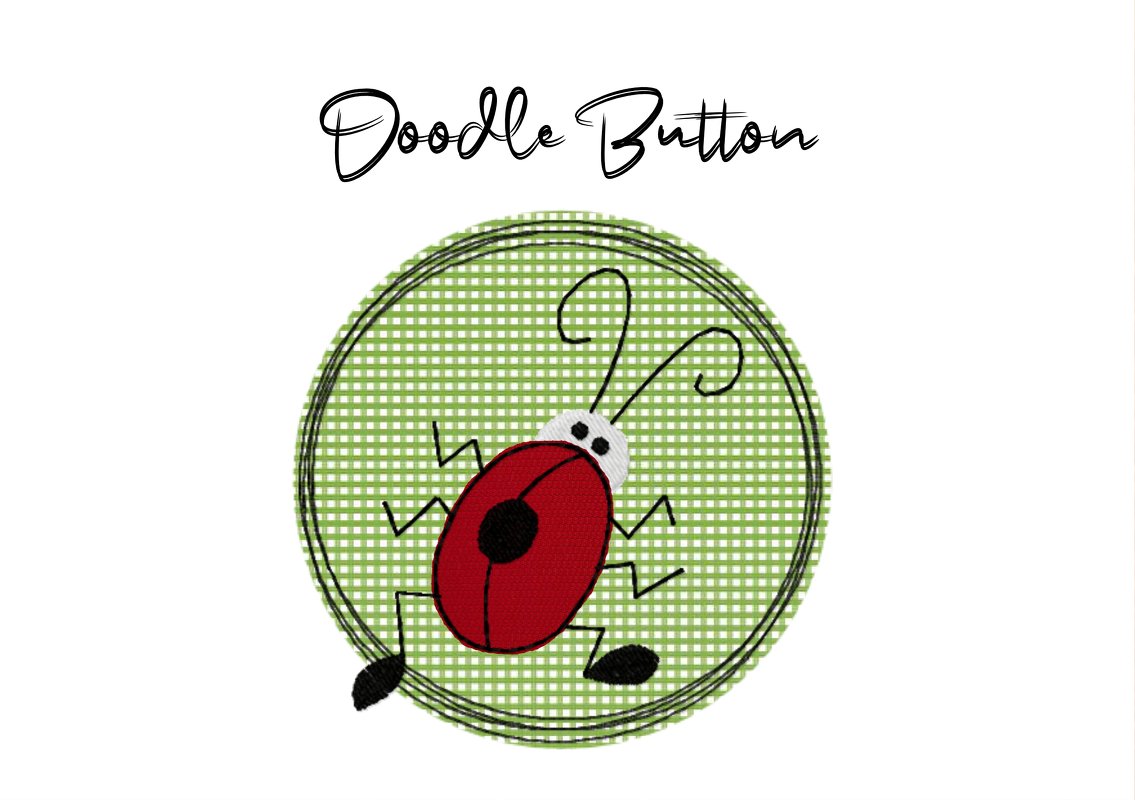 Stickdatei Doodle Button Marienkäfer - Rahmen ab 10 cm x 10 cm - Bild 2