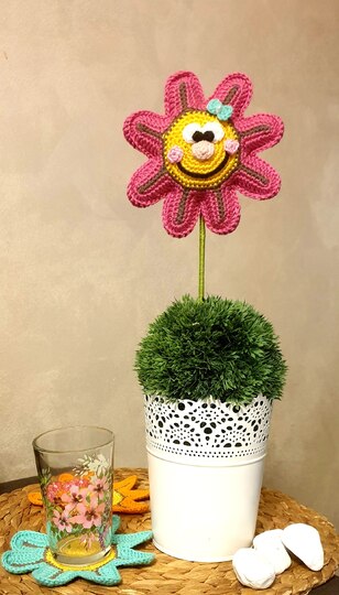 Blumen Untersetzer mit passendem Blumenstecker