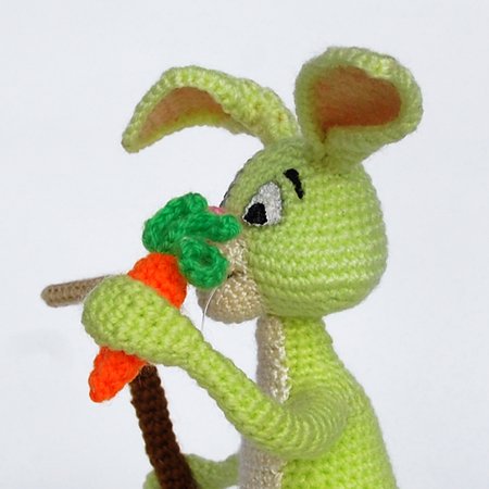 Amigurumi pattern for crochet Rabbit gardener. Easter bunny toy