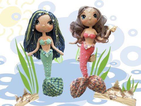 Mermaid Gimena & Michelle Pattern Amigurumi