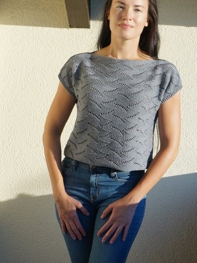 Wellenmuster T-Shirt Mira: 2 Varianten in 1