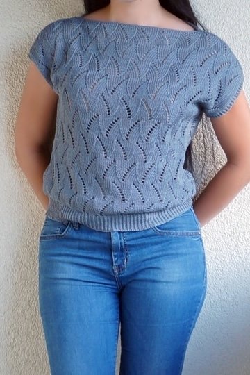 Wellenmuster T-Shirt Mira: 2 Varianten in 1