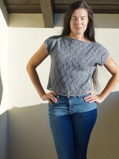 Wellenmuster T-Shirt Mira: 2 Varianten in 1