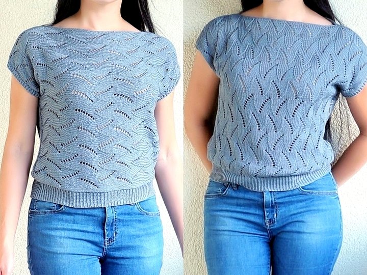 Wellenmuster T-Shirt Mira: 2 Varianten in 1