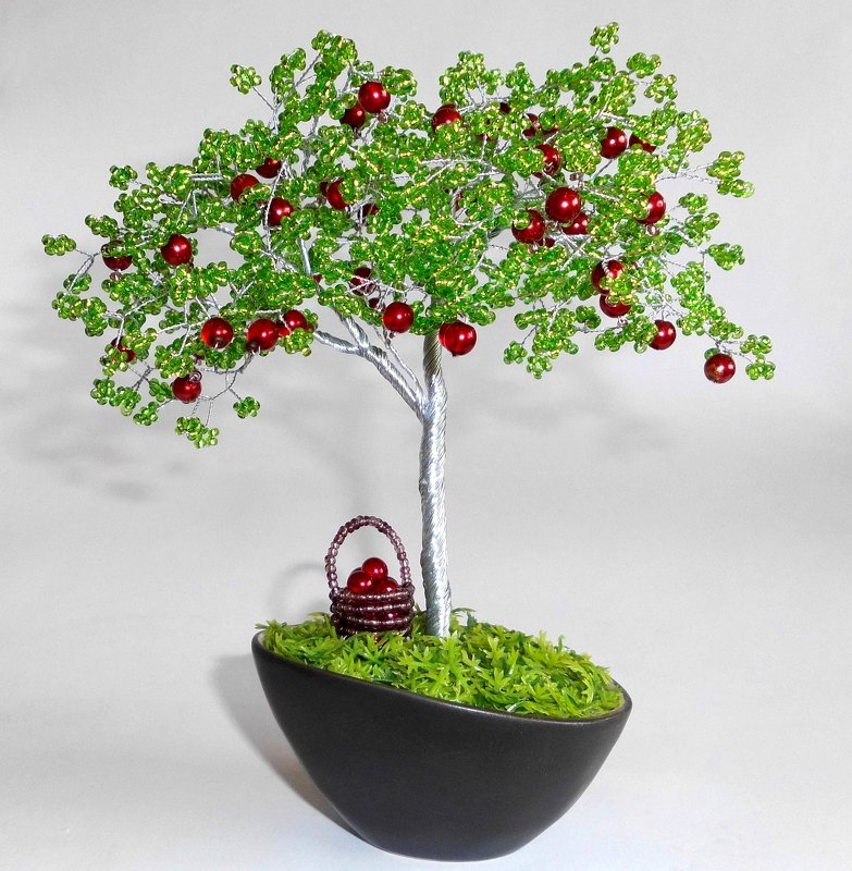 Apfelbaum Bonsai aus Perlen und Draht - und aus Liebe - Bild 3