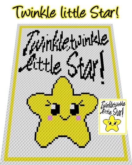 Häkelmuster * Twinkle, twinkle little Star * Grafik für C2C Decke