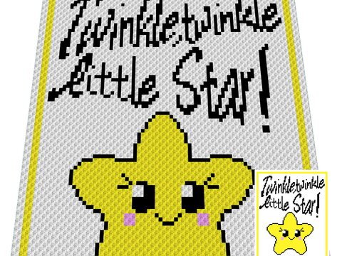 Häkelmuster * Twinkle, twinkle little Star * Grafik für C2C Decke