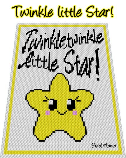 Häkelmuster * Twinkle, twinkle little Star * Grafik für C2C Decke