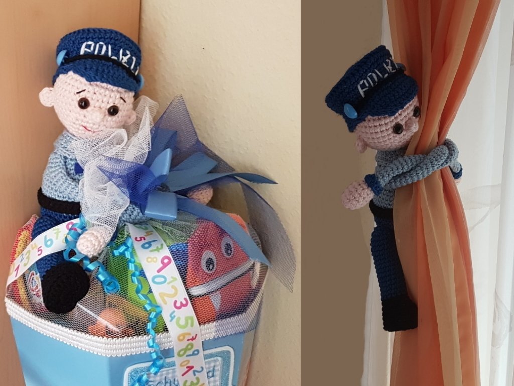 Häkelanleitung, Beppo der kleine Polizist