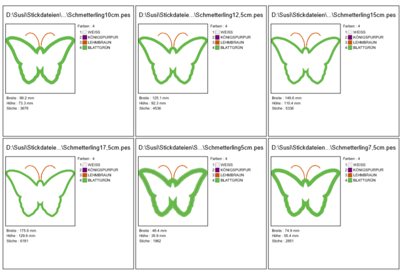 einfacher Schmetterling Stickdatei zum PROBIERPREIS