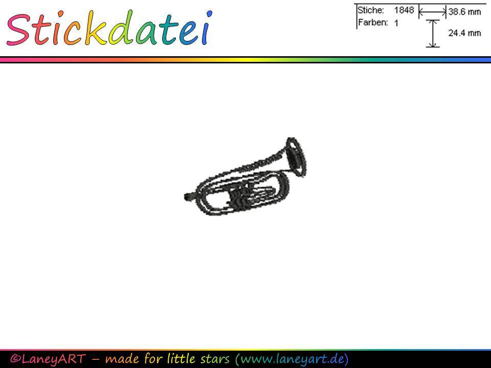 **Stickdatei "Flügelhorn" - Format: DST & PES**