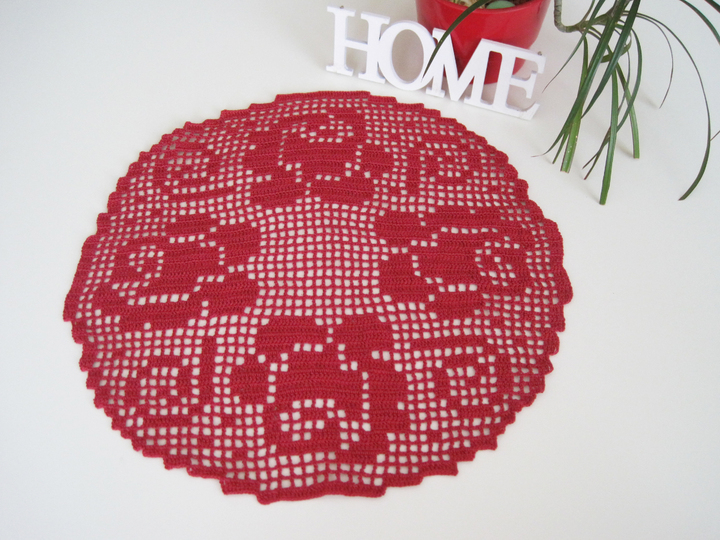 Rosen Deckchen - Häkelanleitung Filethäkeln