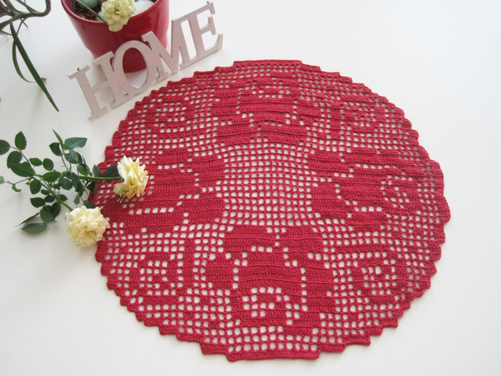 Rosen Deckchen - Häkelanleitung Filethäkeln