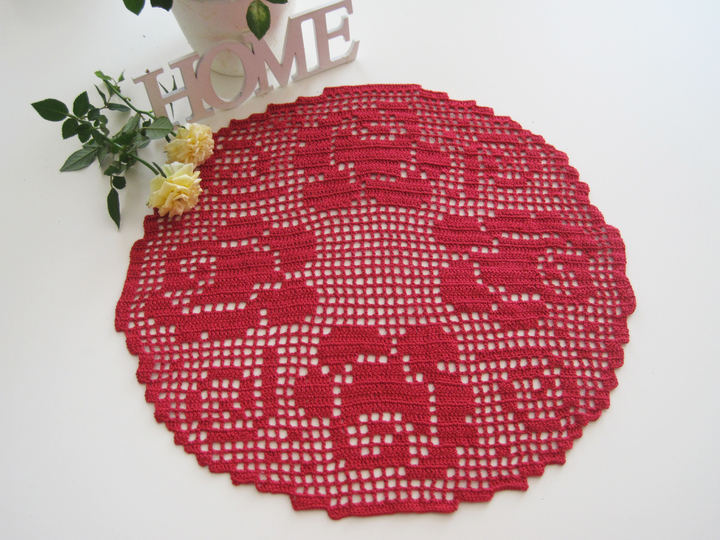 Rosen Deckchen - Häkelanleitung Filethäkeln
