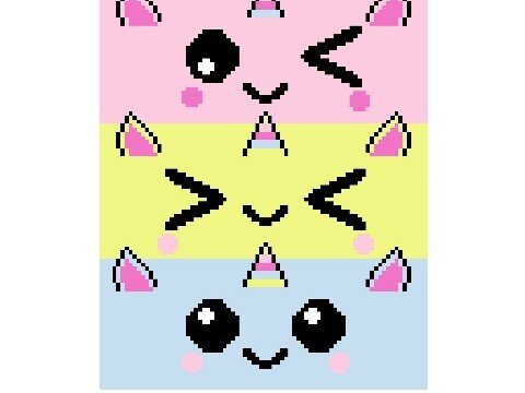 Häkelmuster * 3 liTTle UnicornS * Grafik für Fm Decke