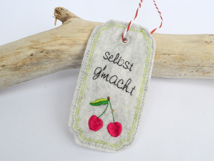 ITH Stickdatei Anhänger selbst gemacht 4er Set 10x10cm Rahmen