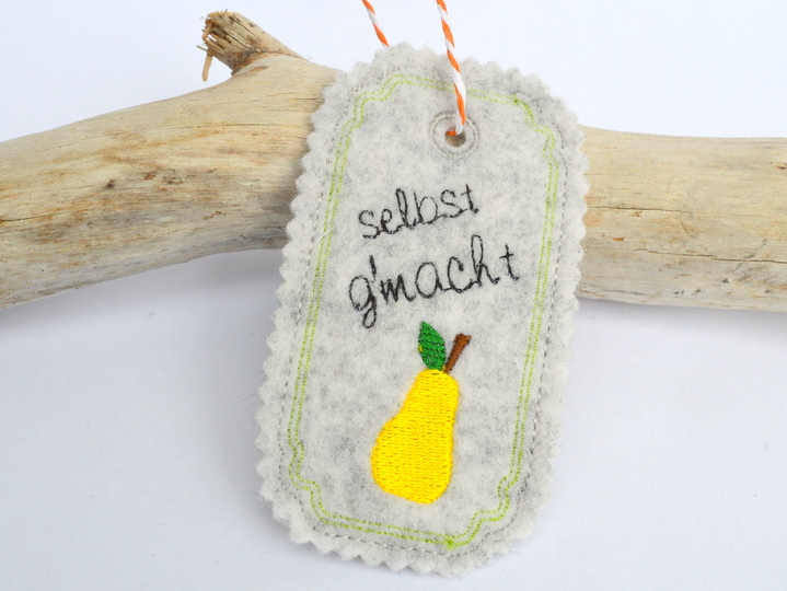 ITH Stickdatei Anhänger selbst gemacht 4er Set 10x10cm Rahmen