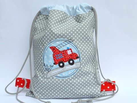 Stickdatei Doodle Feuerwehr 18x18cm 2er SET