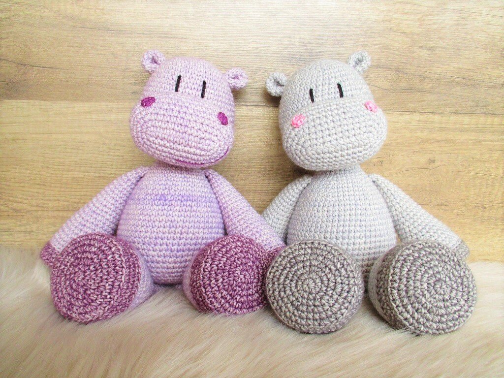 Nilpferde Hazel und George - Häkelanleitung