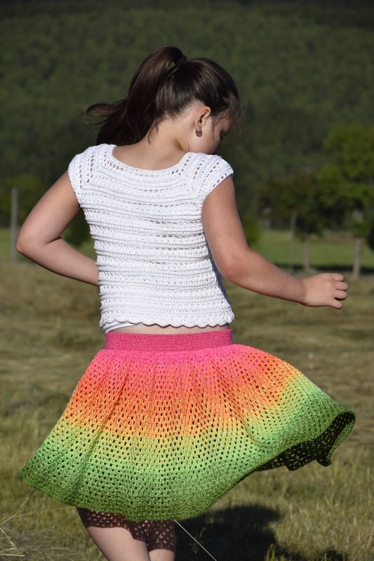 - MIMI - Tellerrock/ Sommerrock aus einem Bobbel häkeln, Anfänger, super einfach und schnell häkeln, Rock, Häkelrock, - Bild 2