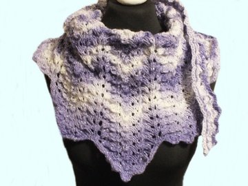 Strickanleitung kleines Dreieckstuch Wellenzeit 2