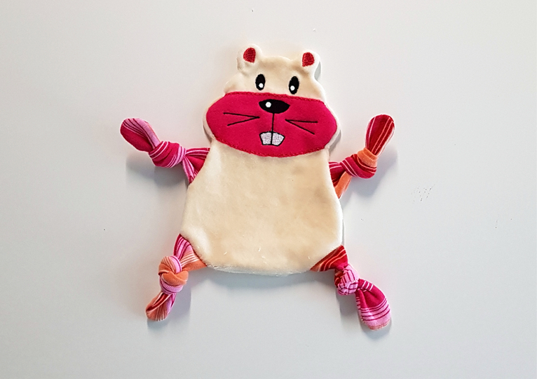 Stickdatei Hamster Kuscheltuch ITH für den Rahmen 13 cm x 18 cm