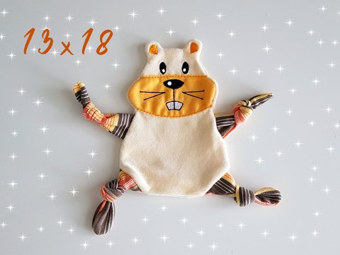 Stickdatei Hamster Kuscheltuch ITH für den Rahmen 13 cm x 18 cm