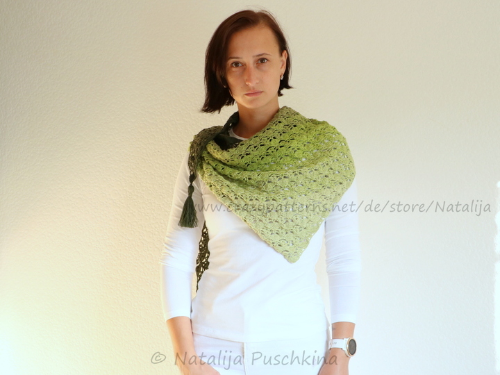 Tuch 'Grüne Wiese' - Häkelanleitung für Anfänger