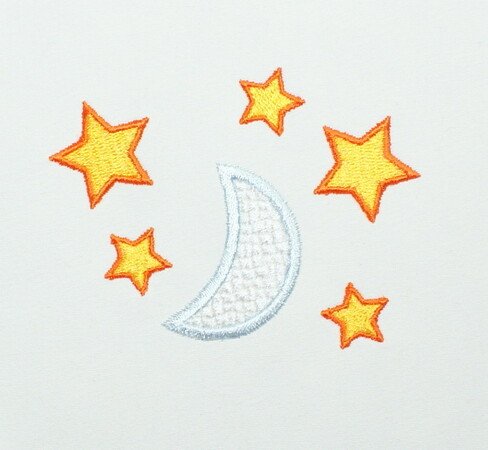 Starry sky, stars and moon, embroidery files, 10x10 cm hoop