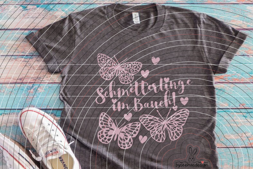 Schmetterlinge im Bauch Plotterdatei SVG DXF