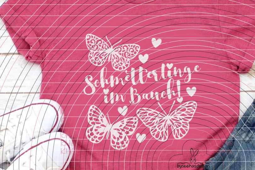 Schmetterlinge im Bauch Plotterdatei SVG DXF