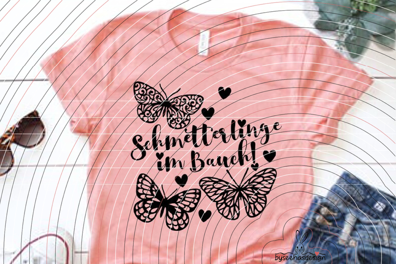 Schmetterlinge im Bauch Plotterdatei SVG DXF