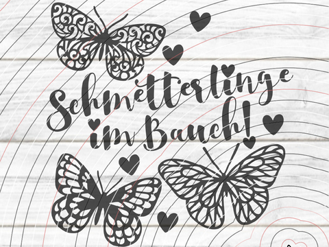Schmetterlinge im Bauch Plotterdatei SVG DXF
