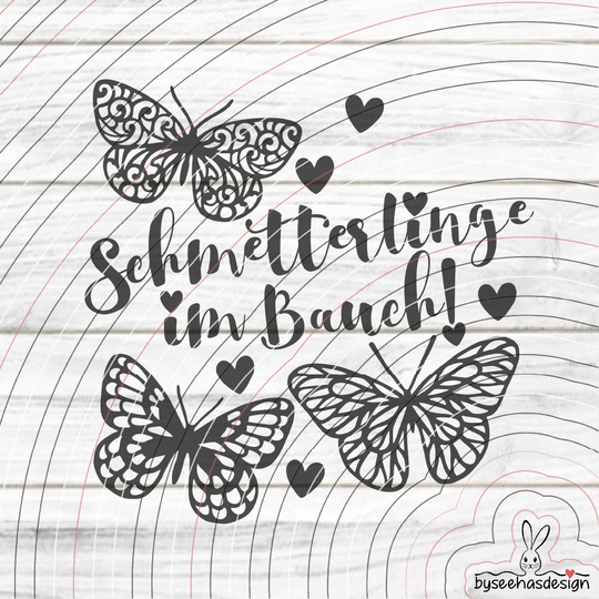 Schmetterlinge im Bauch Plotterdatei SVG DXF