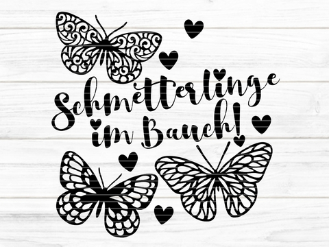 Schmetterlinge im Bauch Plotterdatei SVG DXF FCM