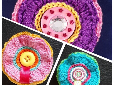 Gehäkelte Rosetten "FlowerPower"
