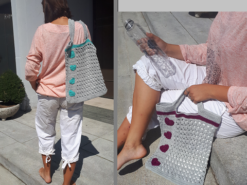 Einkaufsnetz gehäkelt mit 2 Trägervarianten