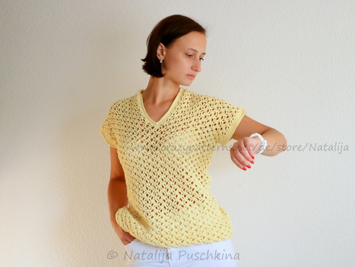 Häkelanleitung für Pullover 'Sonne' in Größen 34-52