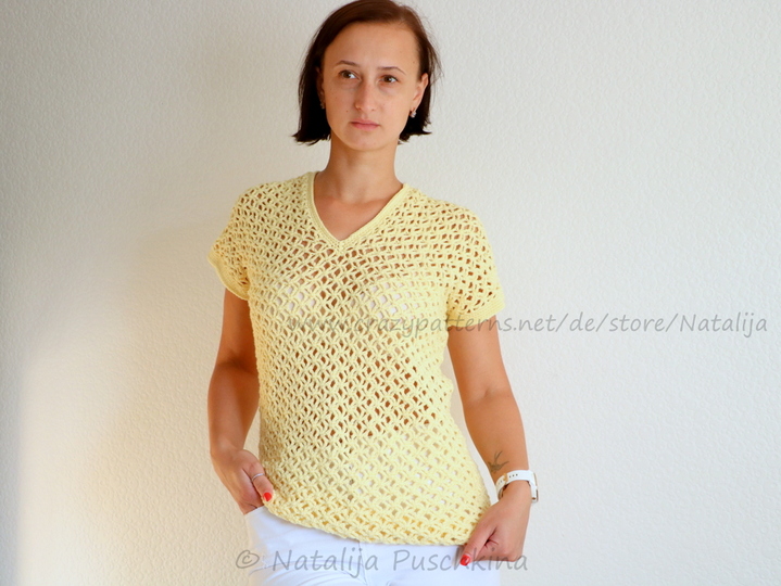 Häkelanleitung für Pullover 'Sonne' in Größen 34-52