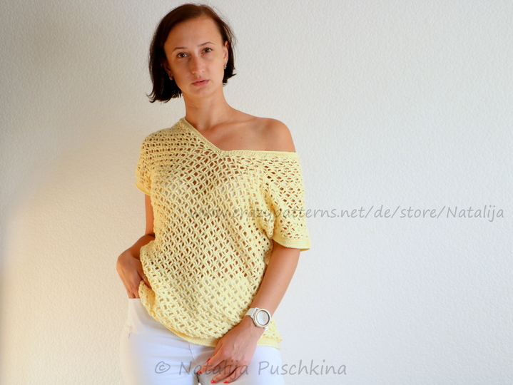 Häkelanleitung für Pullover 'Sonne' in Größen 34-52