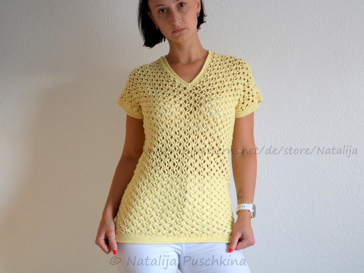 Häkelanleitung für Pullover 'Sonne' in Größen 34-52