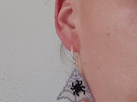 Spinne im Netz / Anhänger / Ohrring