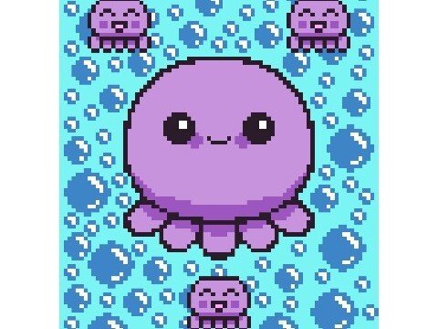 Häkelmuster * Tintenfisch & Babys - Squid  * Grafik für Fm Decke