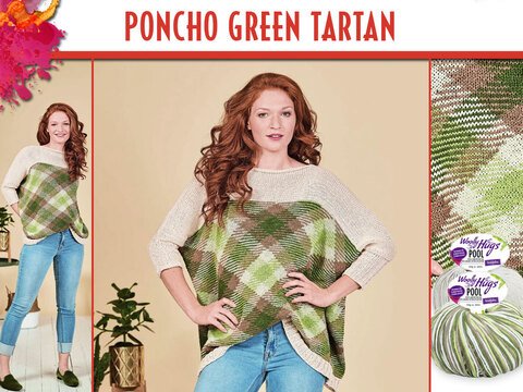 PONCHO GREEN TARTAN